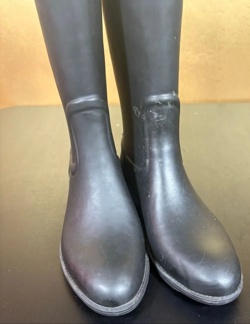 Sam Edelman Ximon Black Rubber Tall Rain Boots - Size 8